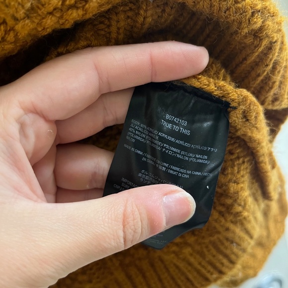 Volcom Bingable Cable Bronze Golden Yellow Knit Sweater - Picture 3 of 5